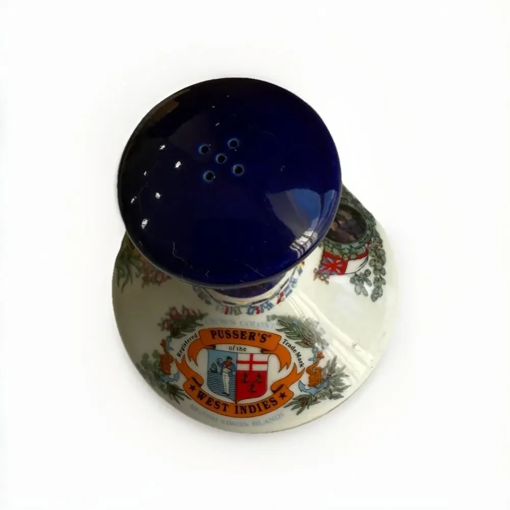Vintage Pusser's of the West Indies porcelain salt shaker 3”